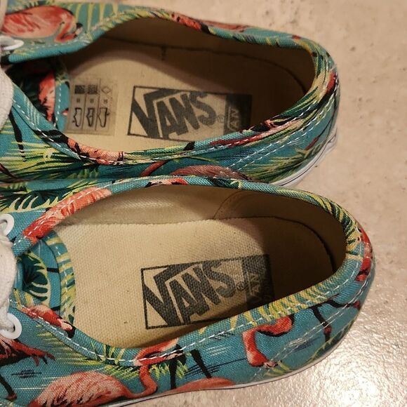 Vans Classic Skater Shoes Blue Green w/ Flamingos Men's 6.5 Women's 8 - Picture 7 of 8